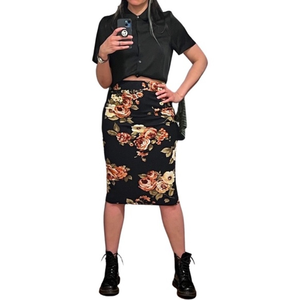 IRIS Midi Floral Pencil Skirt